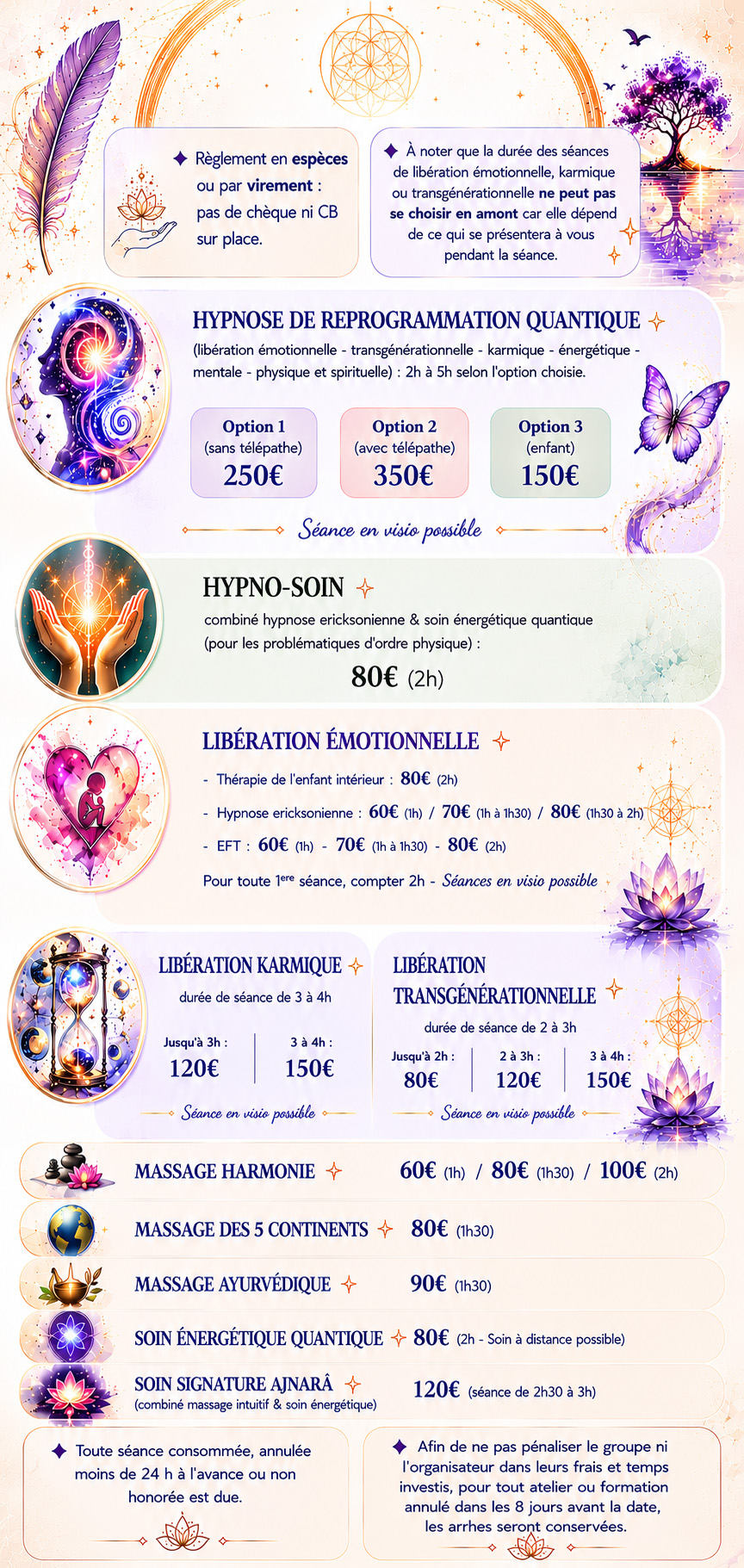 AjnaRâ bien-être - Tarifs jpg